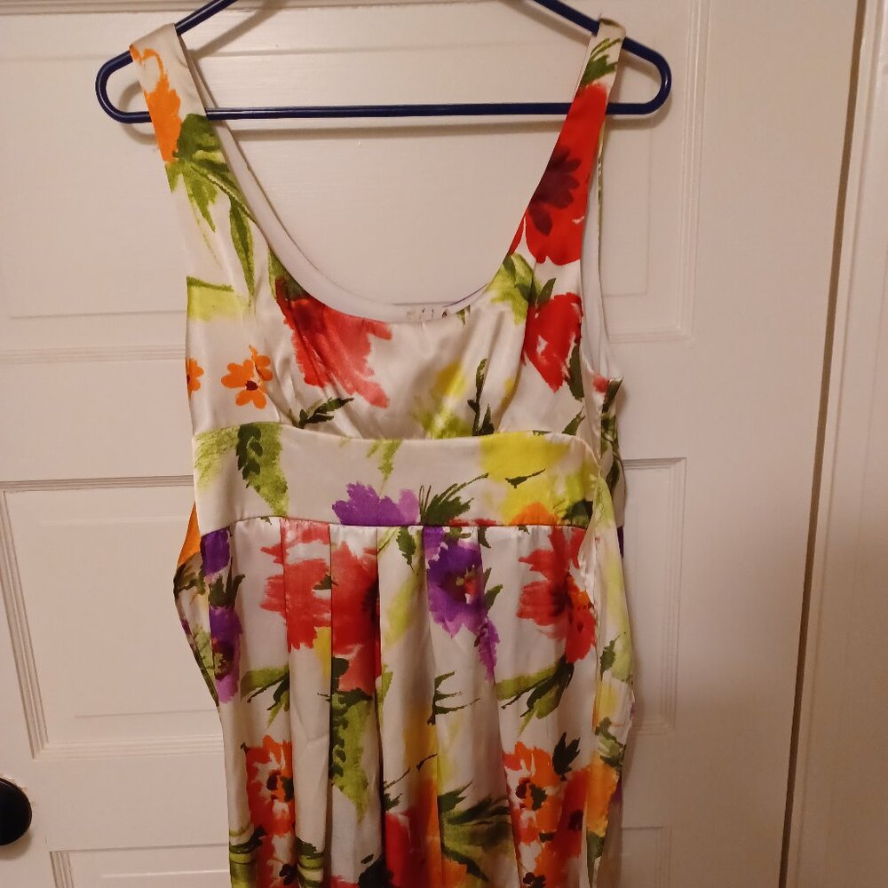 90s/Y2K Floral Satin Babydoll Dress